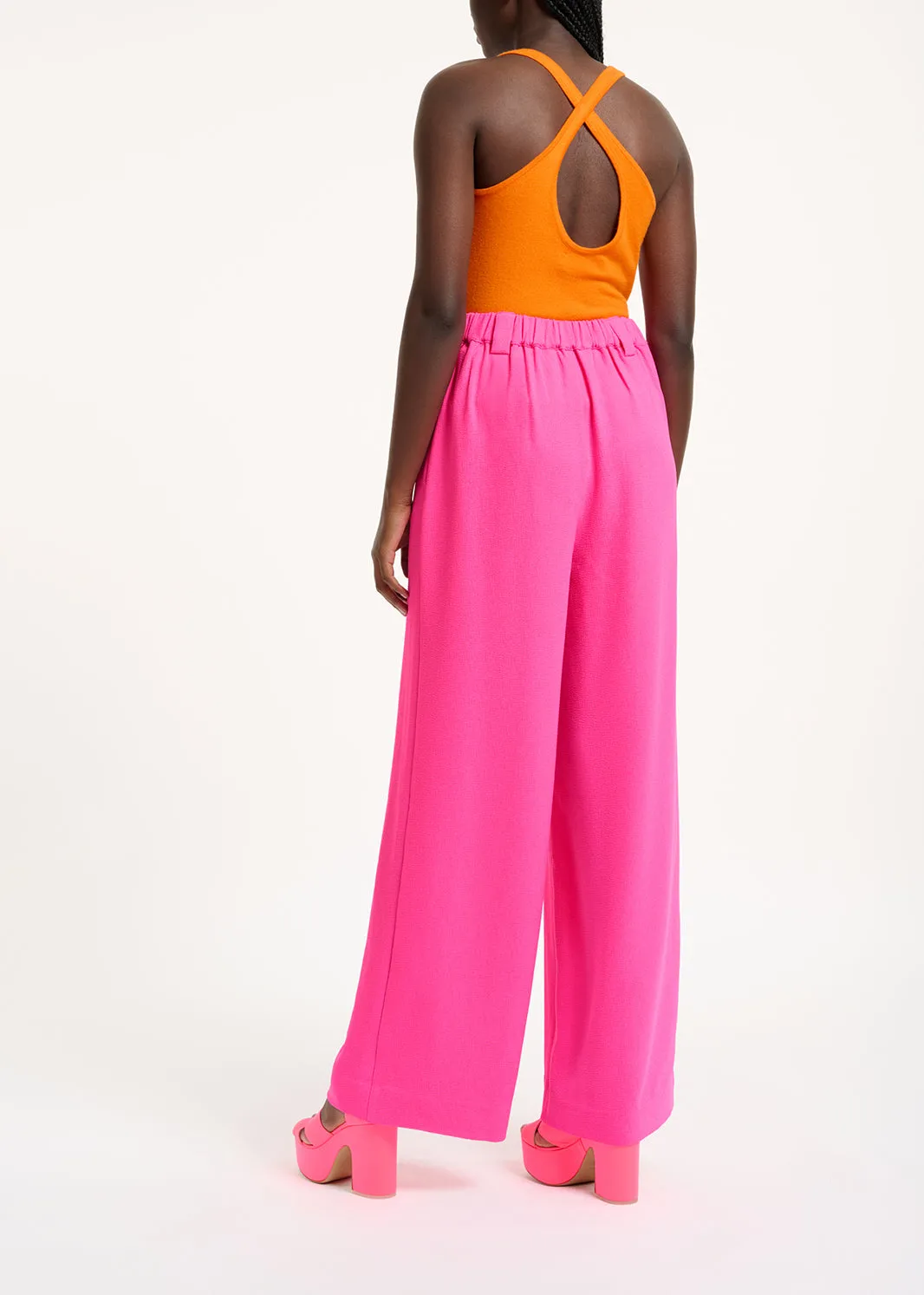 Fuchsia wide-leg pants