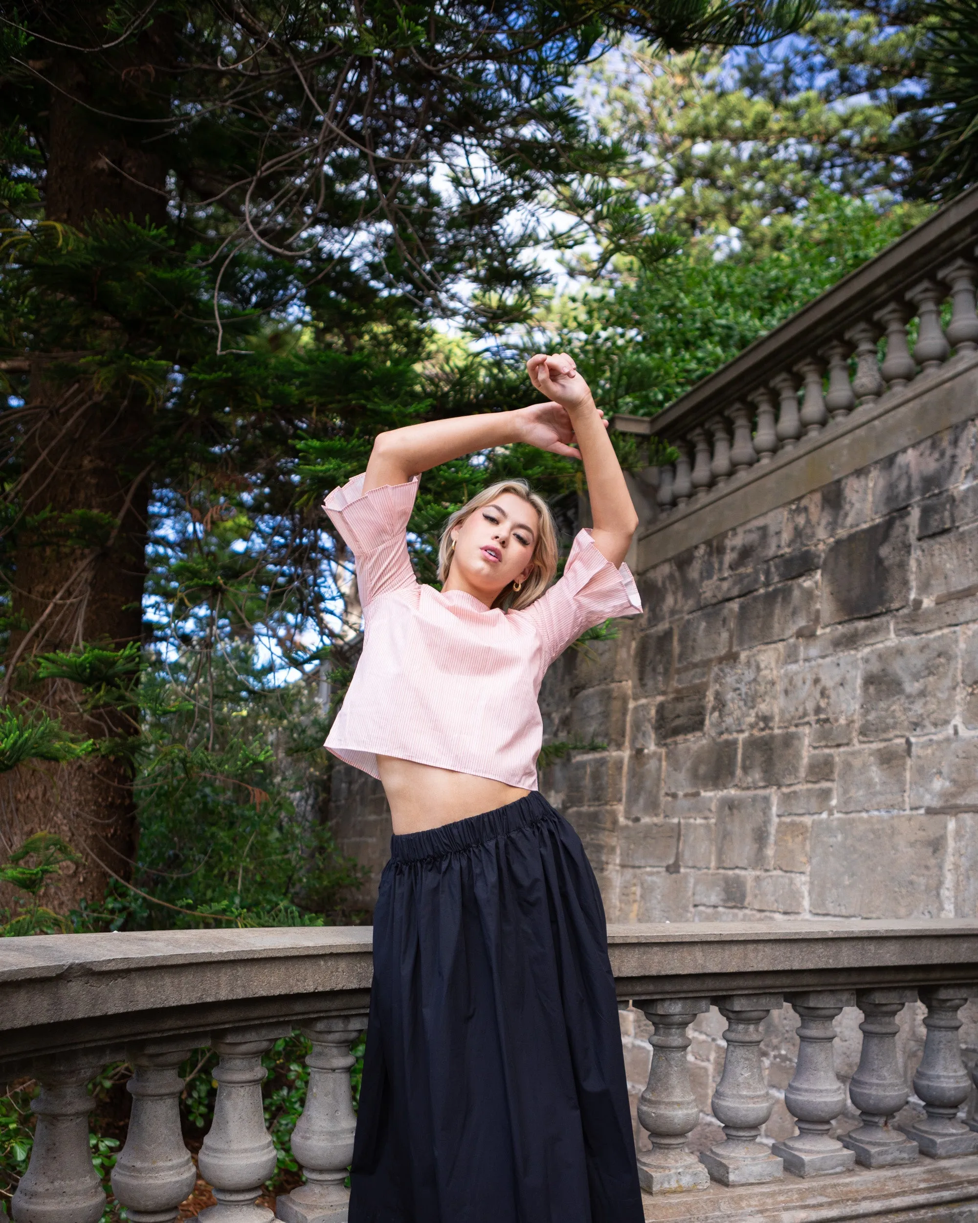 Gathered Waist Skirt - Jet Black