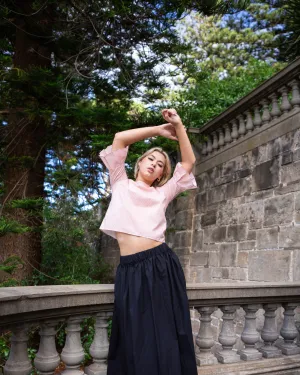 Gathered Waist Skirt - Jet Black