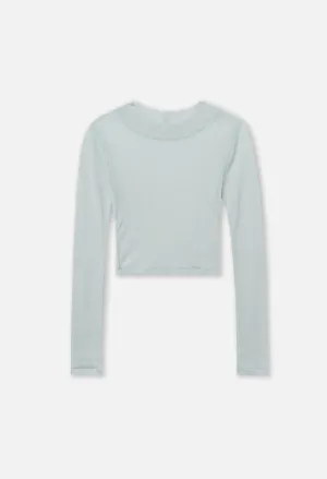 Gauze Rib LS Cropped Tee / Sky