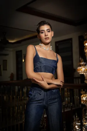 Gimme love - crop top in denim