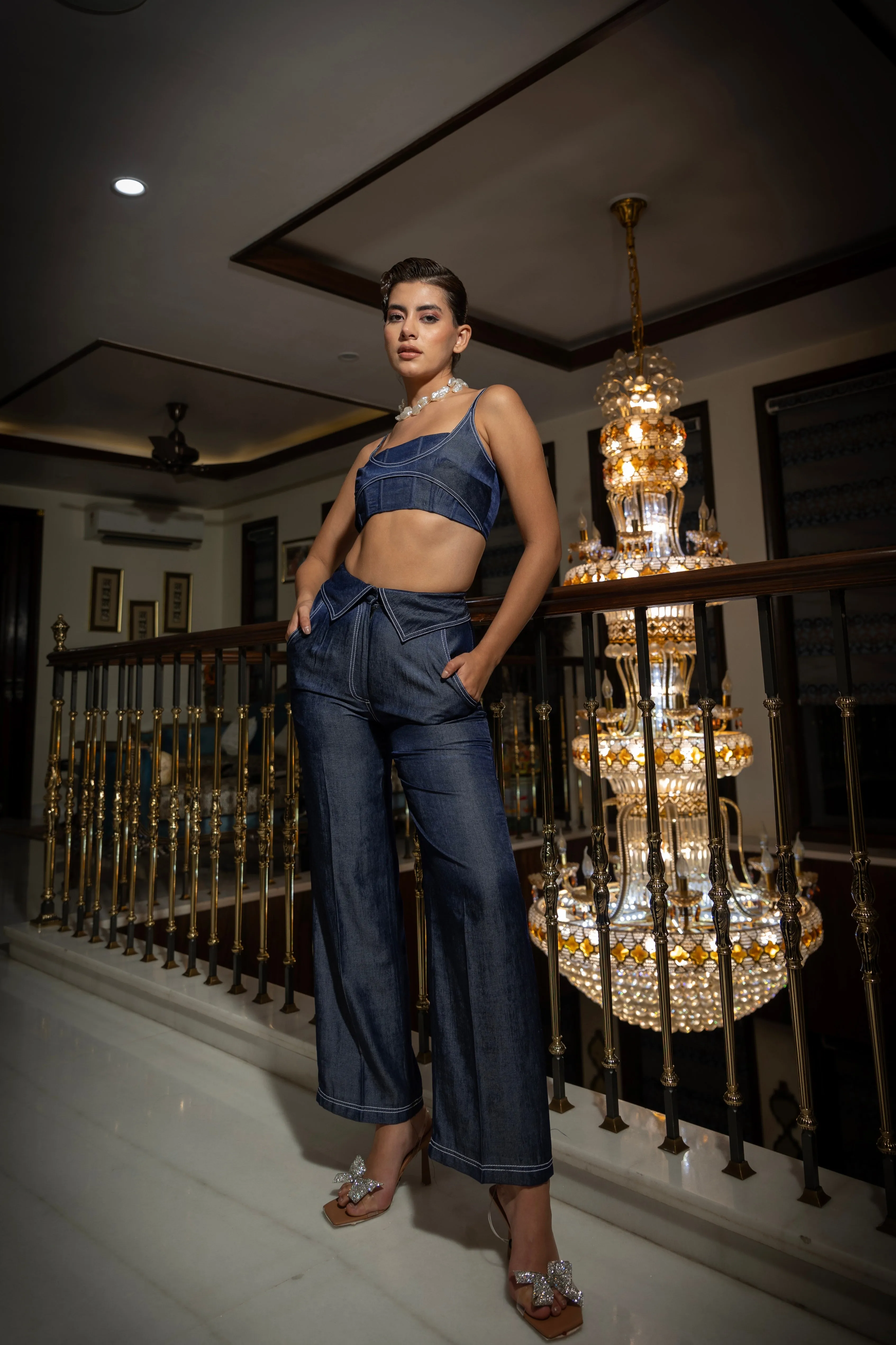 Gimme love - crop top in denim