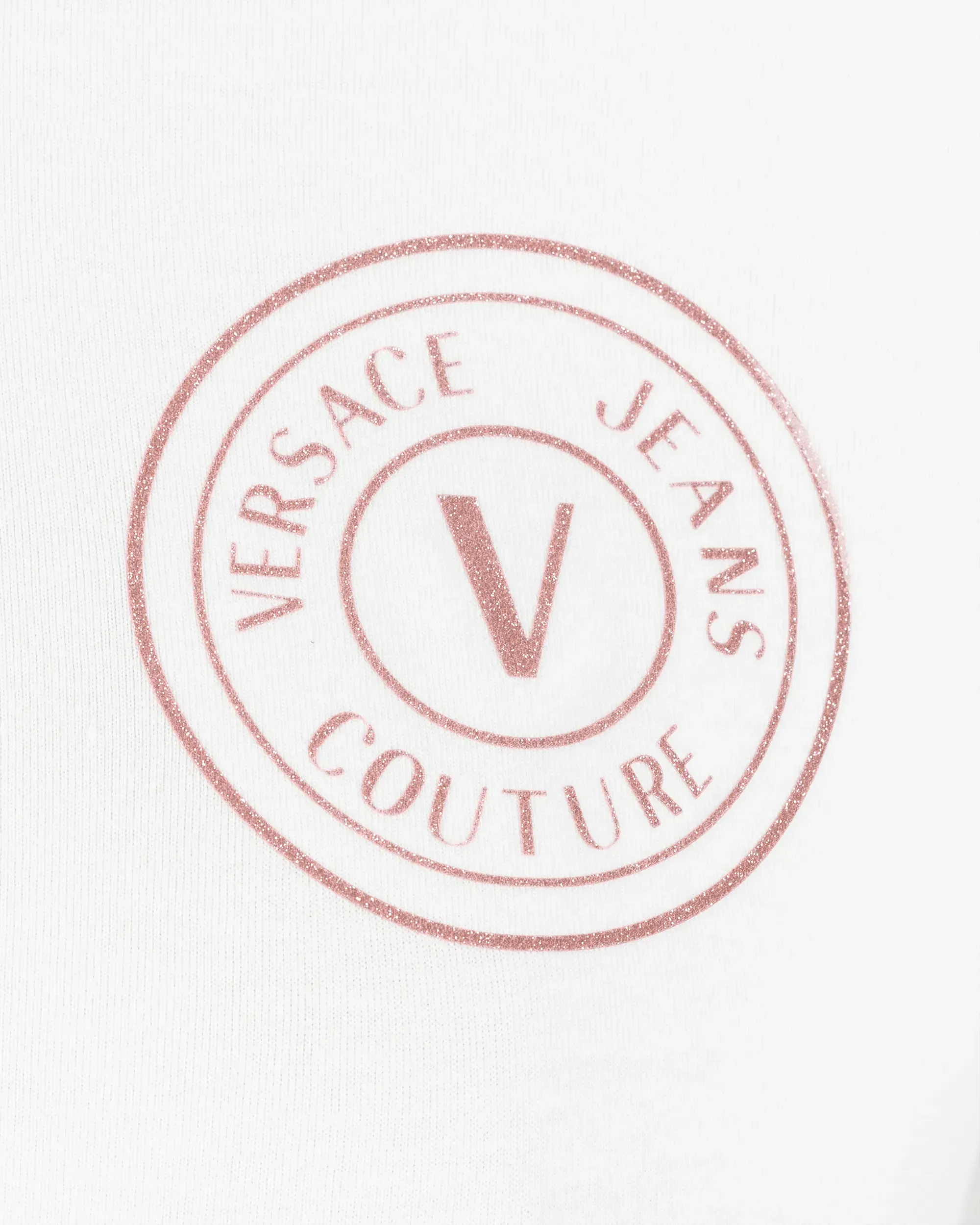 Glitter V-Emblem Cropped T-Shirt