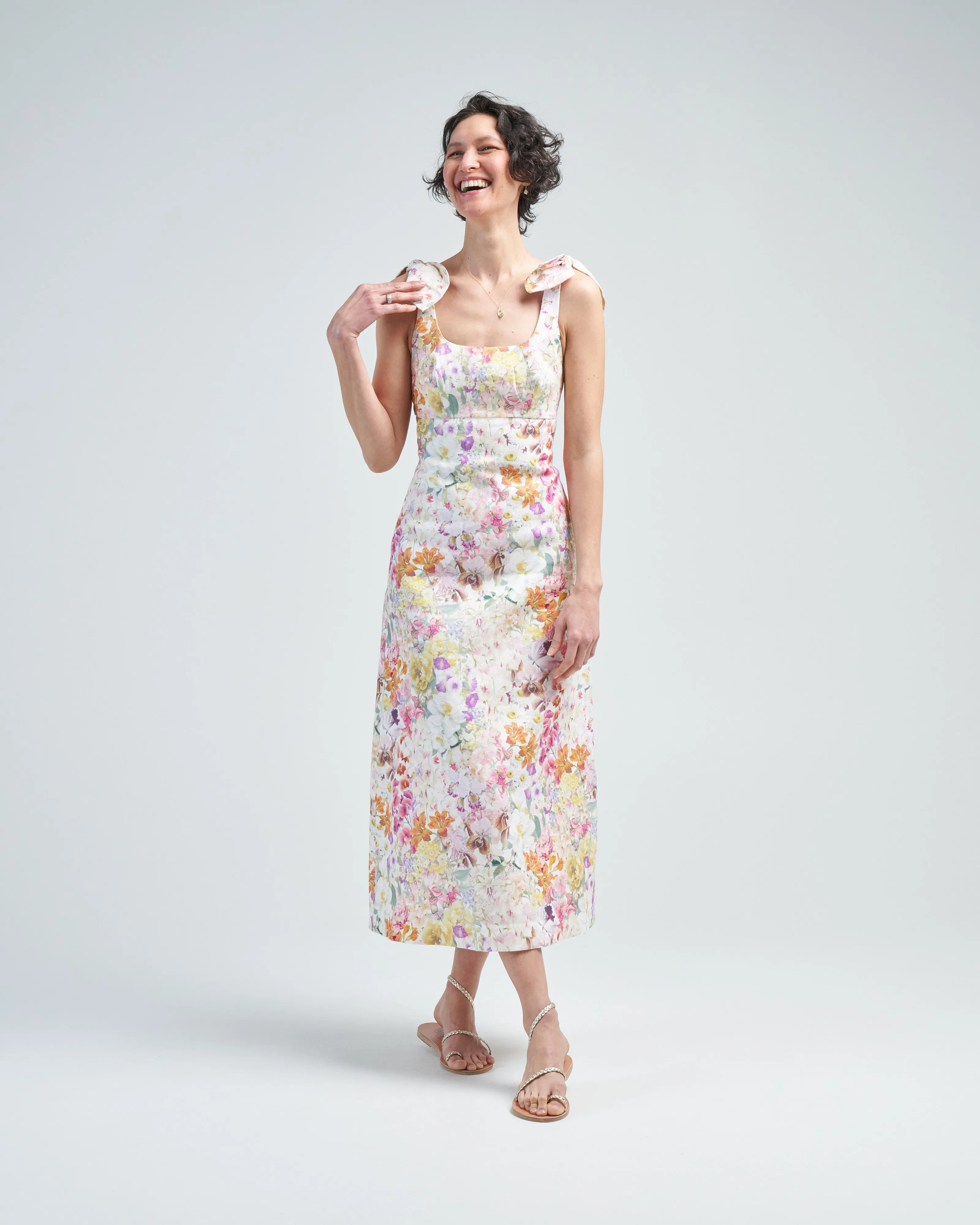 harmony tie shoulder midi