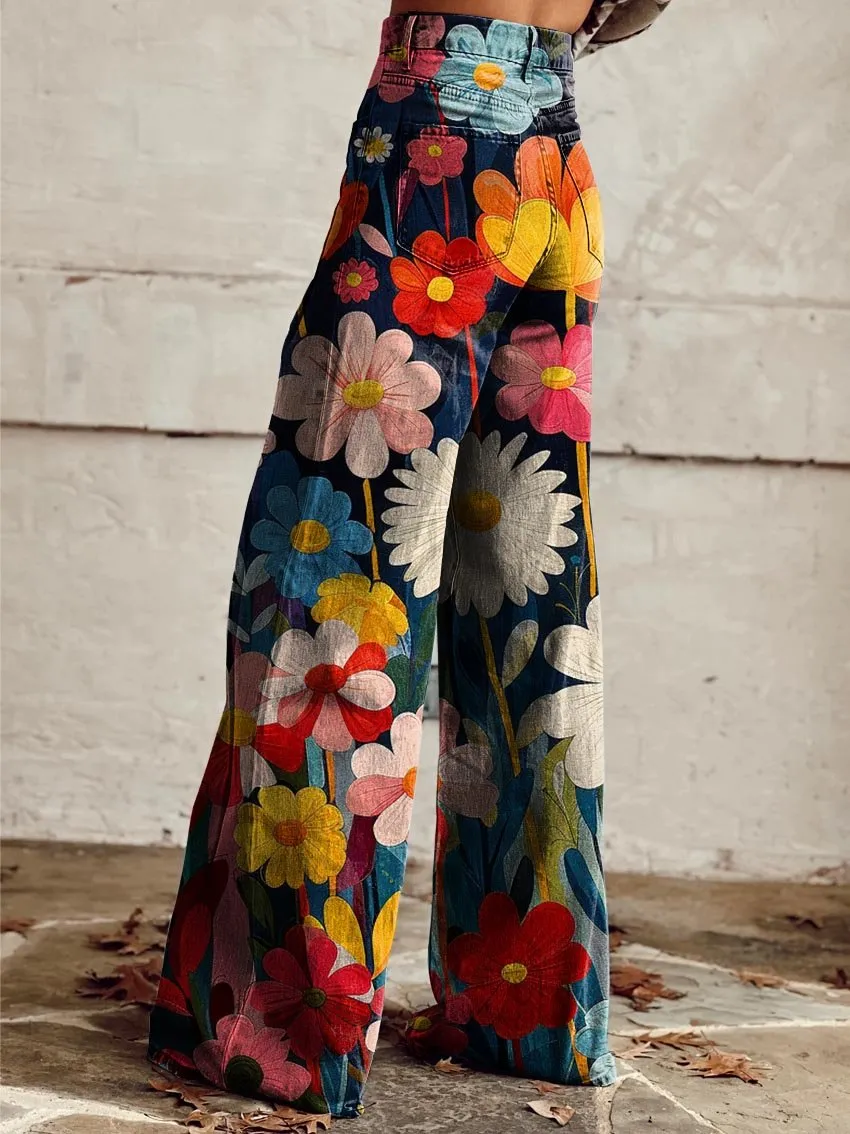 Harper™ - Stylish Floral Print Wide Leg Pants