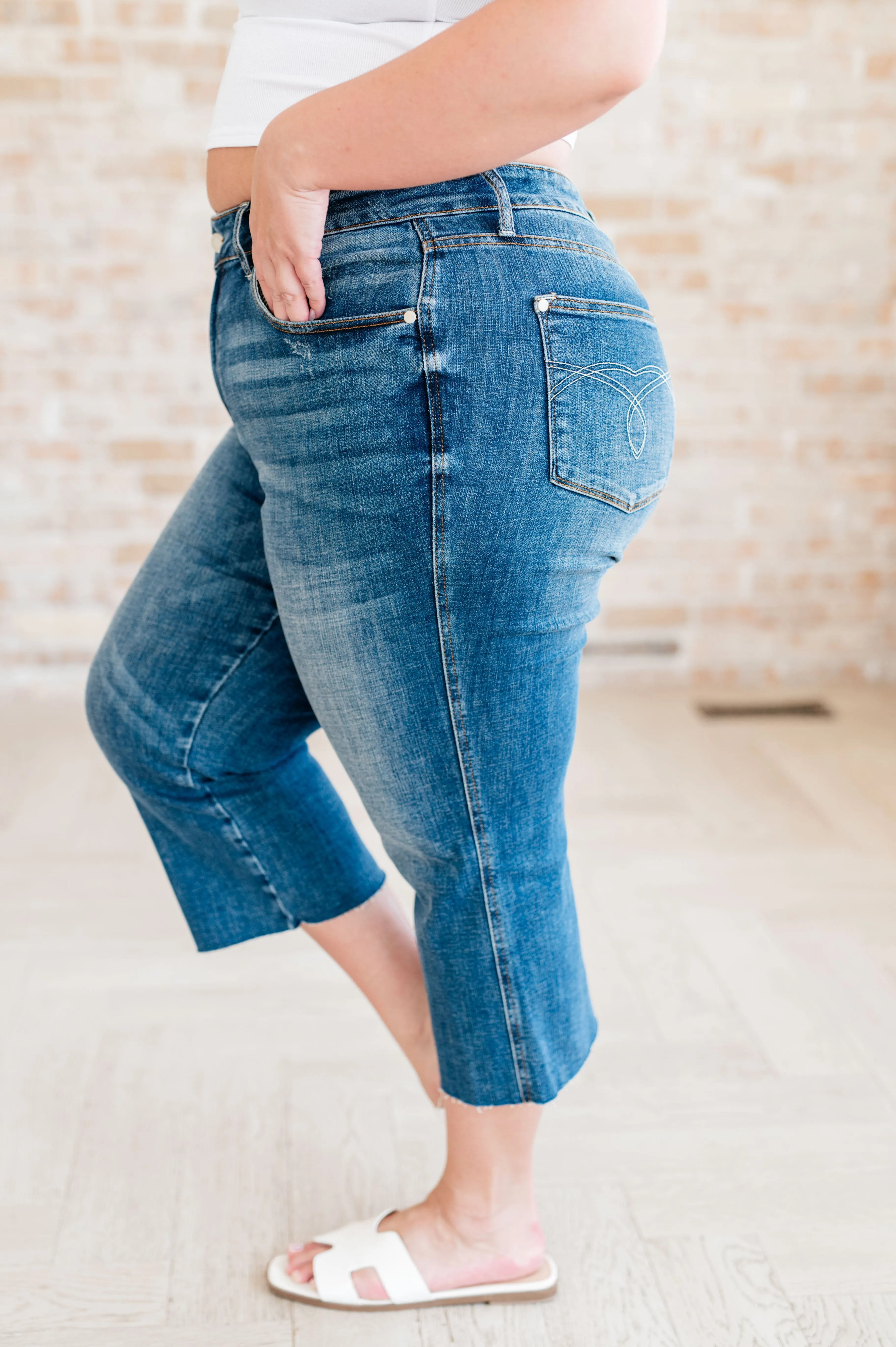 Hazel Blues® |  Hayes High Rise Wide Leg Crop Jeans