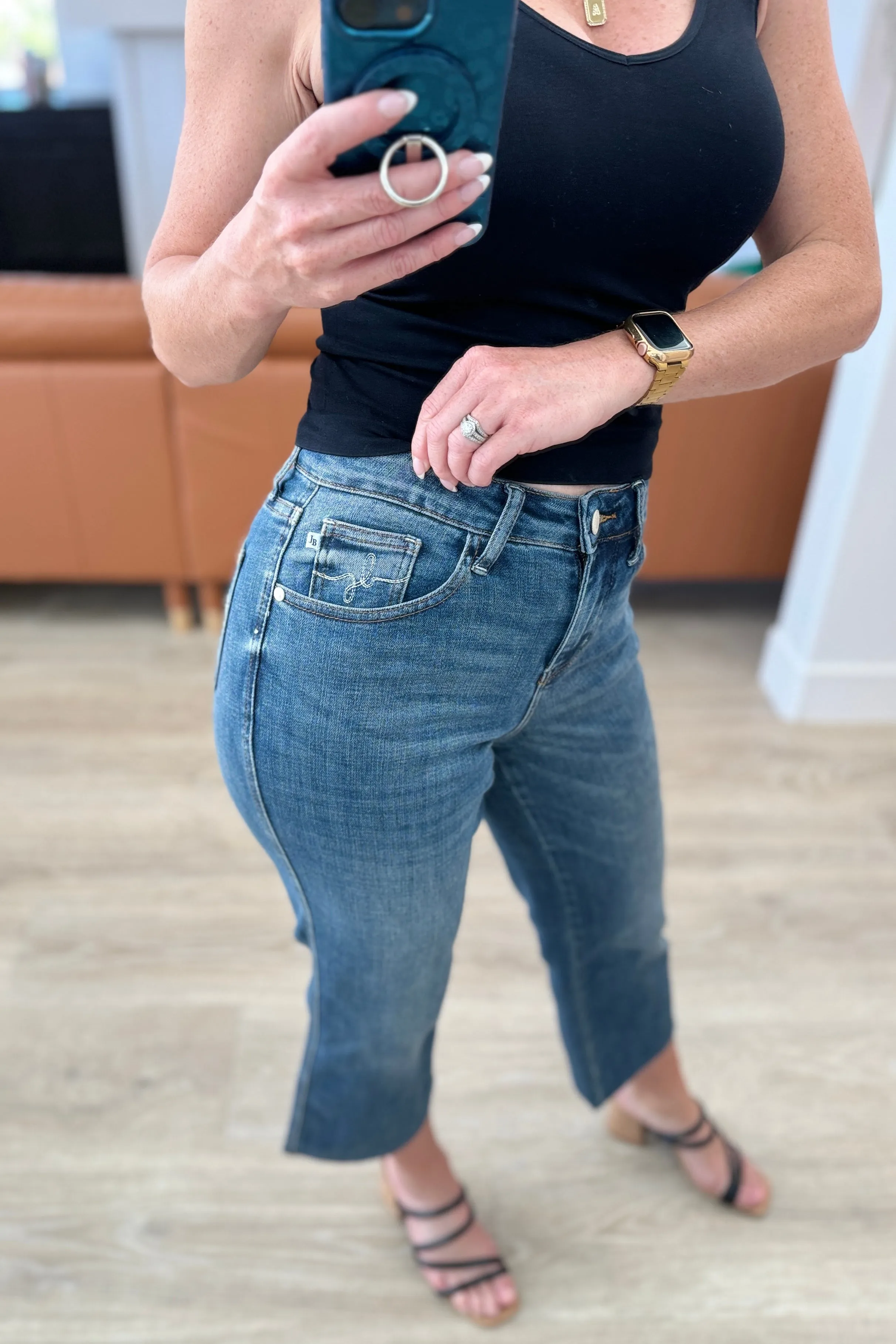 Hazel Blues® |  Hayes High Rise Wide Leg Crop Jeans