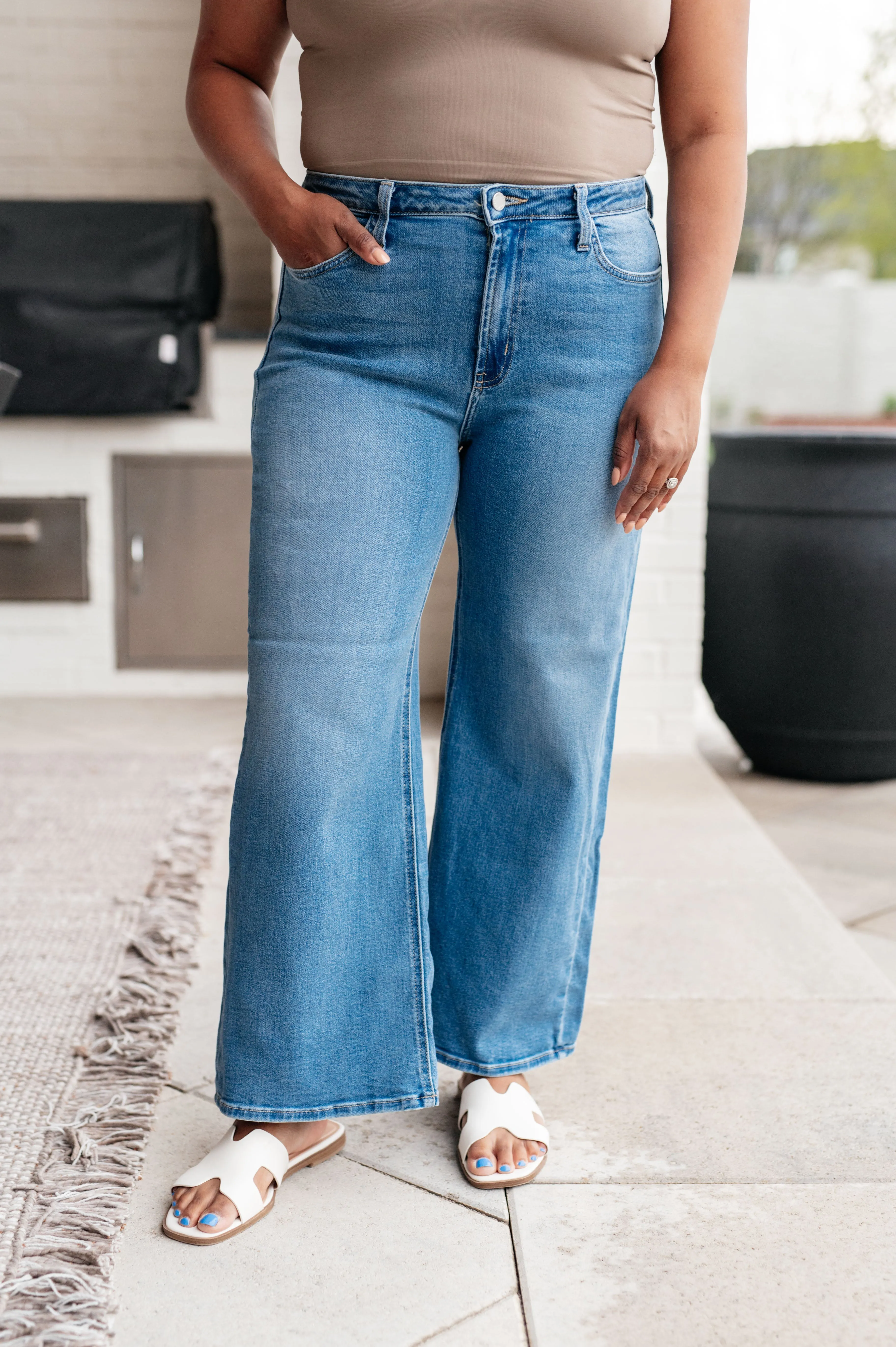Hazel Blues® |  Hayes High Rise Wide Leg Crop Jeans