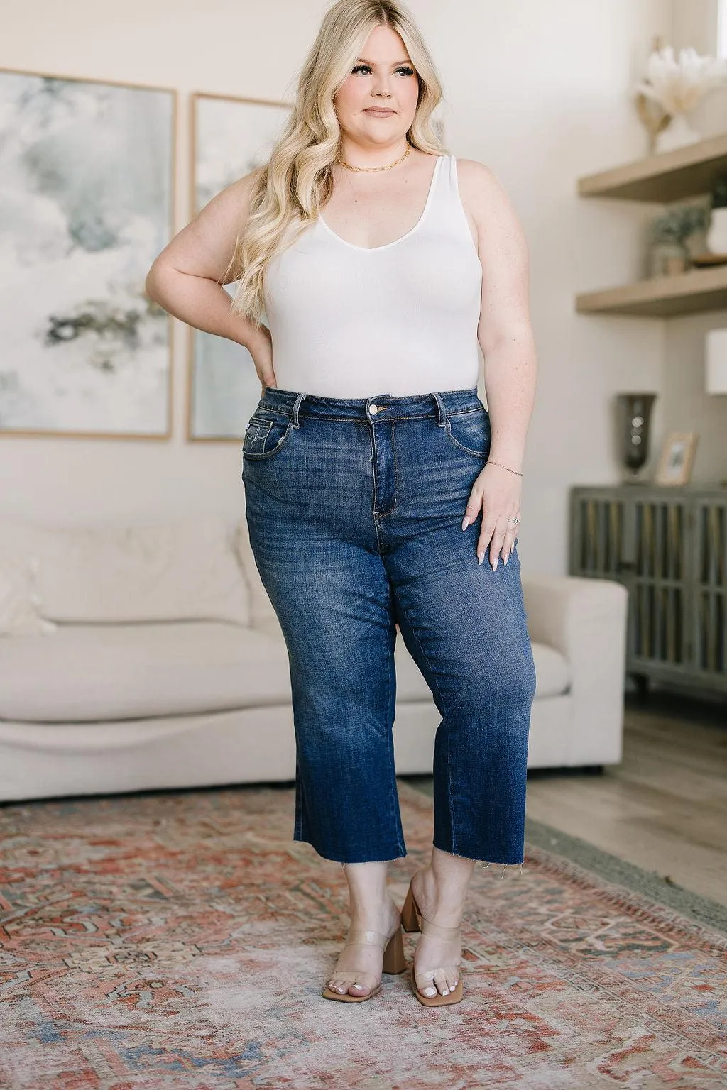 Hazel Blues® |  Hayes High Rise Wide Leg Crop Jeans