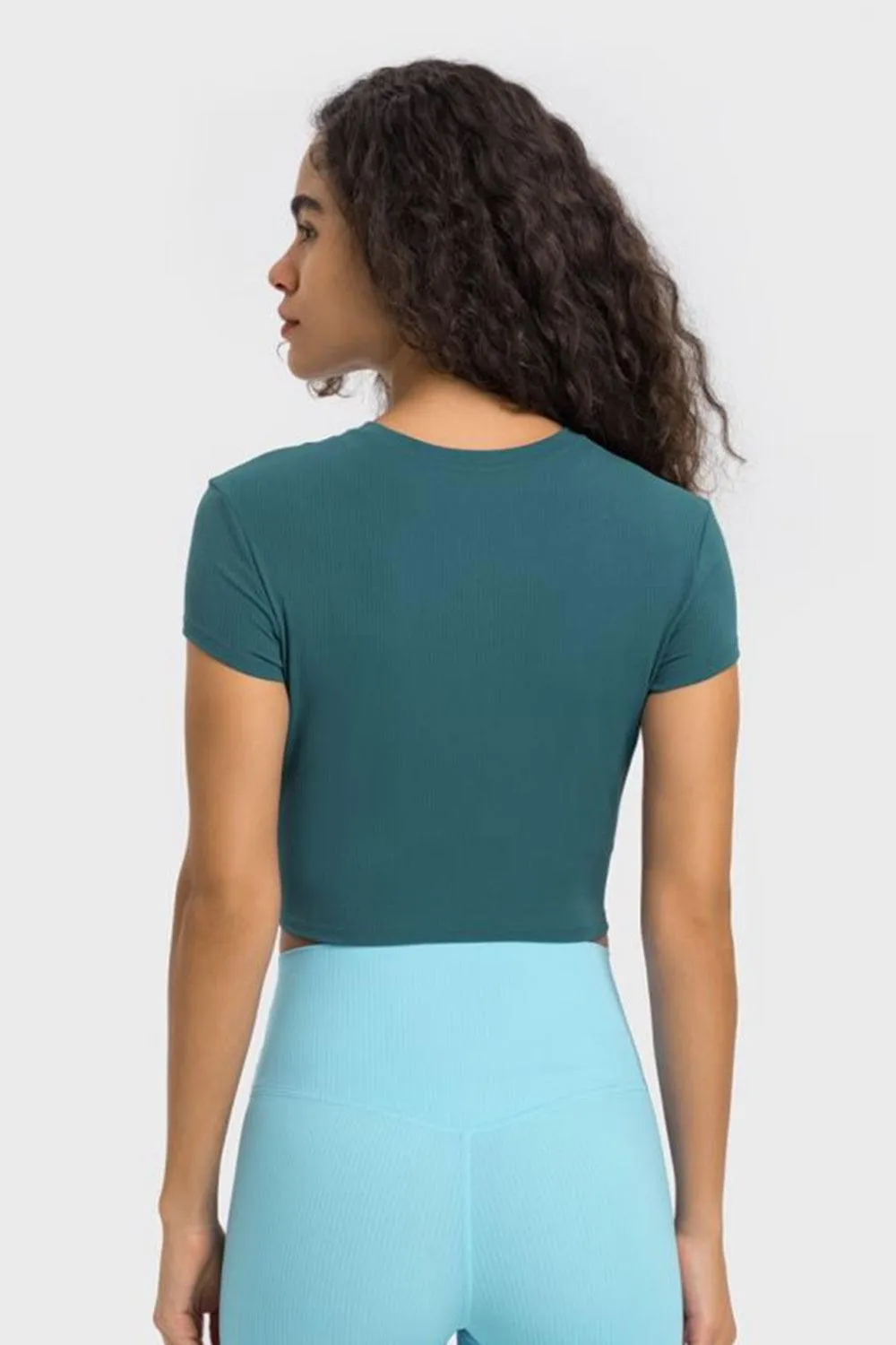 Hazel Blues® | Round Neck Short Sleeve Cropped Sports T-Shirt