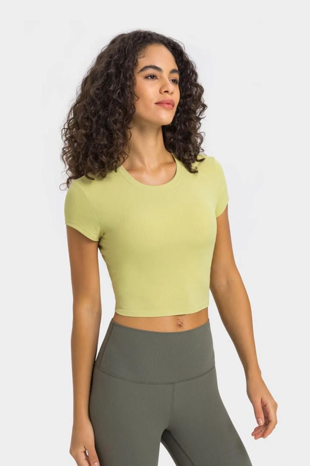 Hazel Blues® | Round Neck Short Sleeve Cropped Sports T-Shirt