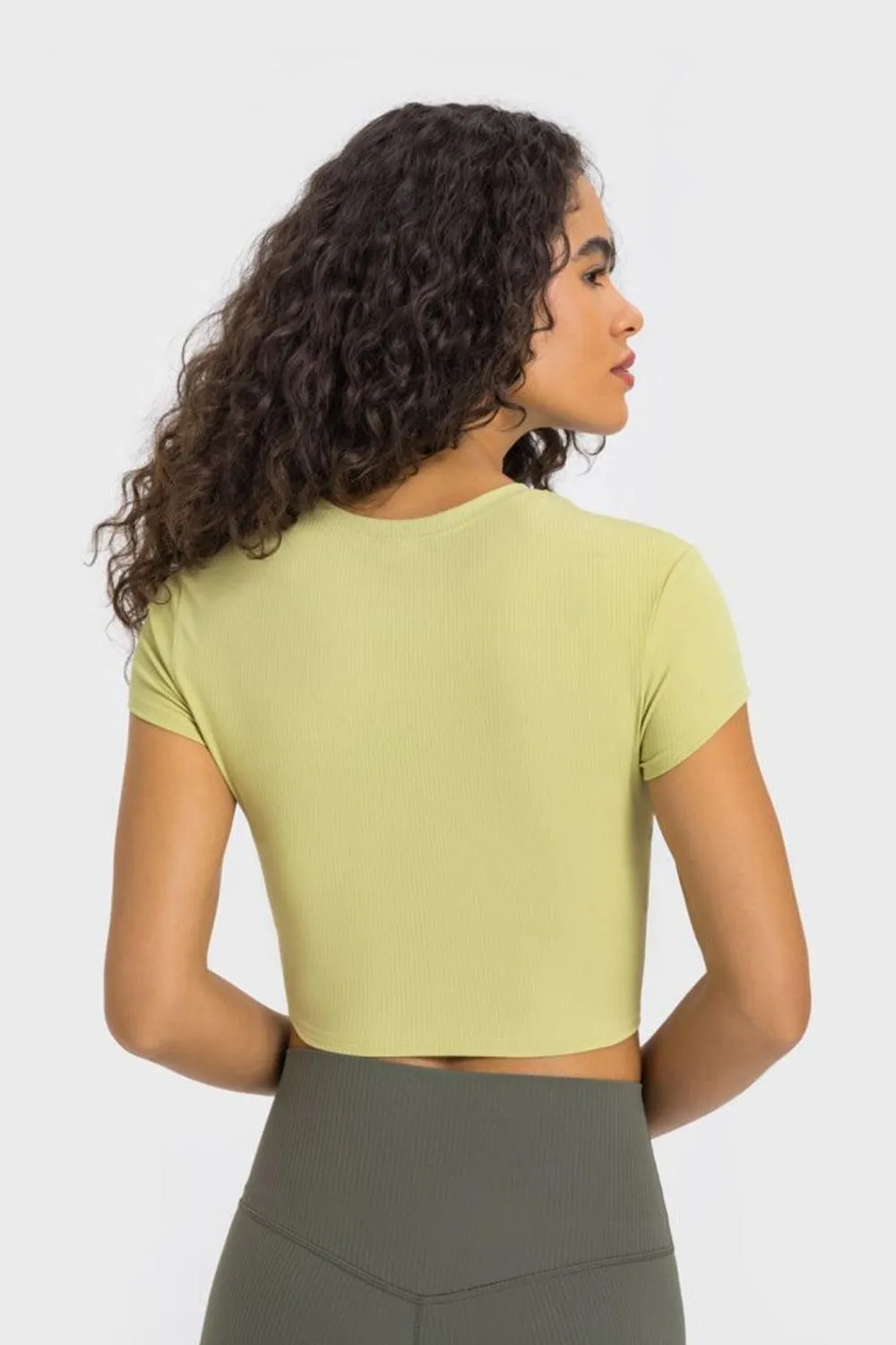 Hazel Blues® | Round Neck Short Sleeve Cropped Sports T-Shirt