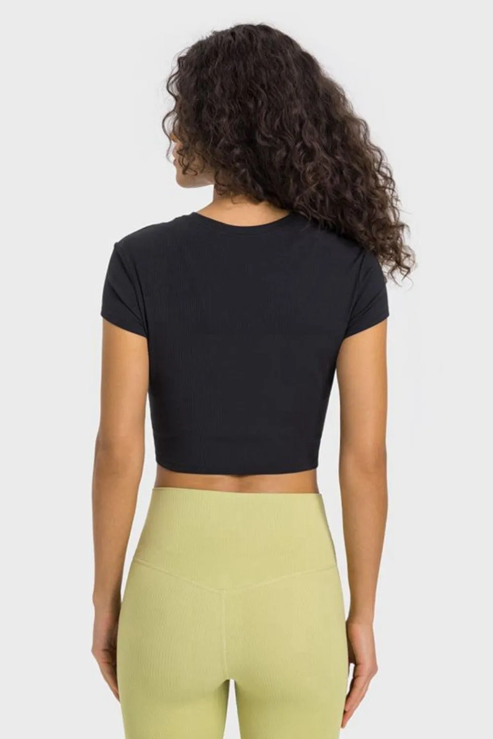 Hazel Blues® | Round Neck Short Sleeve Cropped Sports T-Shirt
