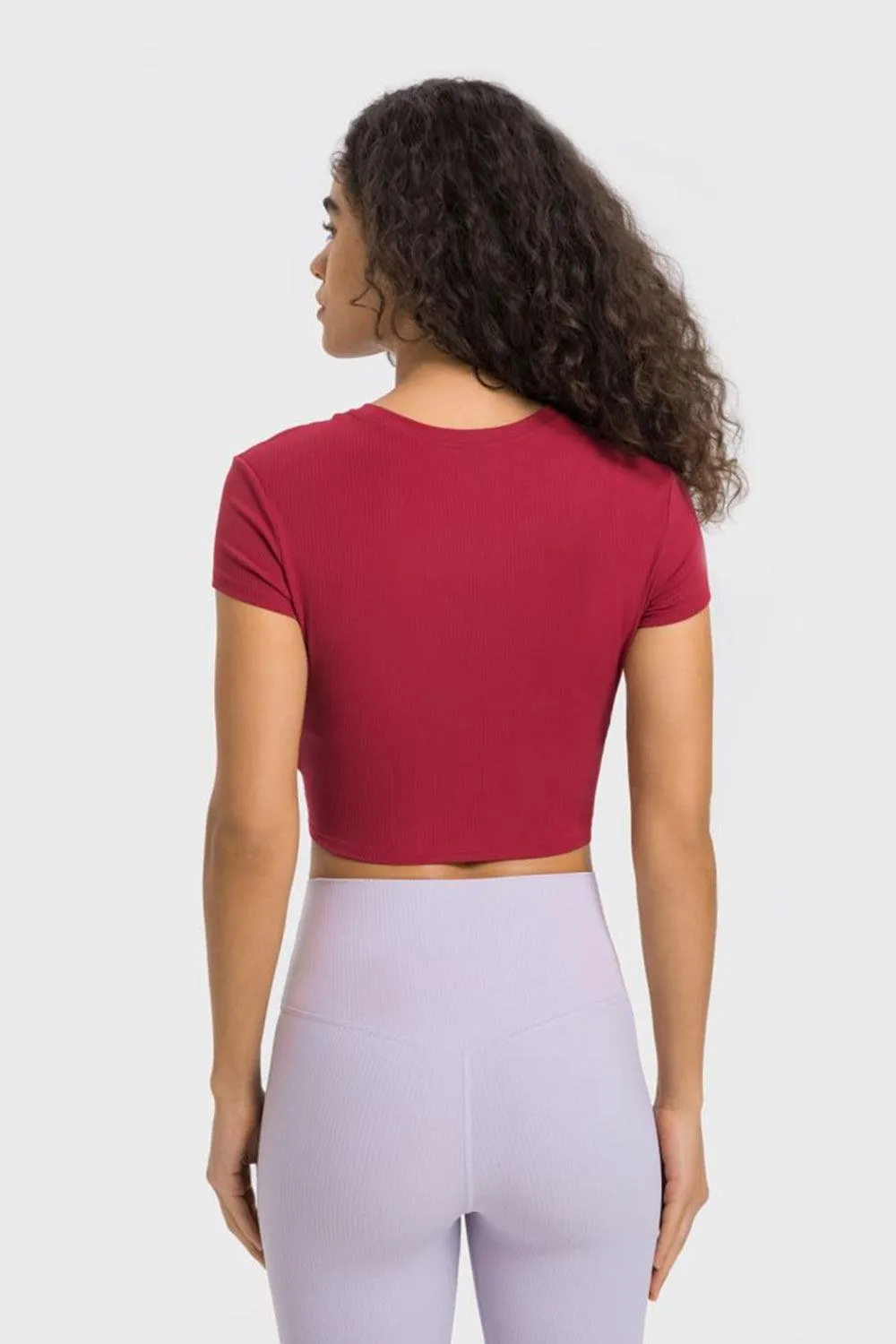 Hazel Blues® | Round Neck Short Sleeve Cropped Sports T-Shirt