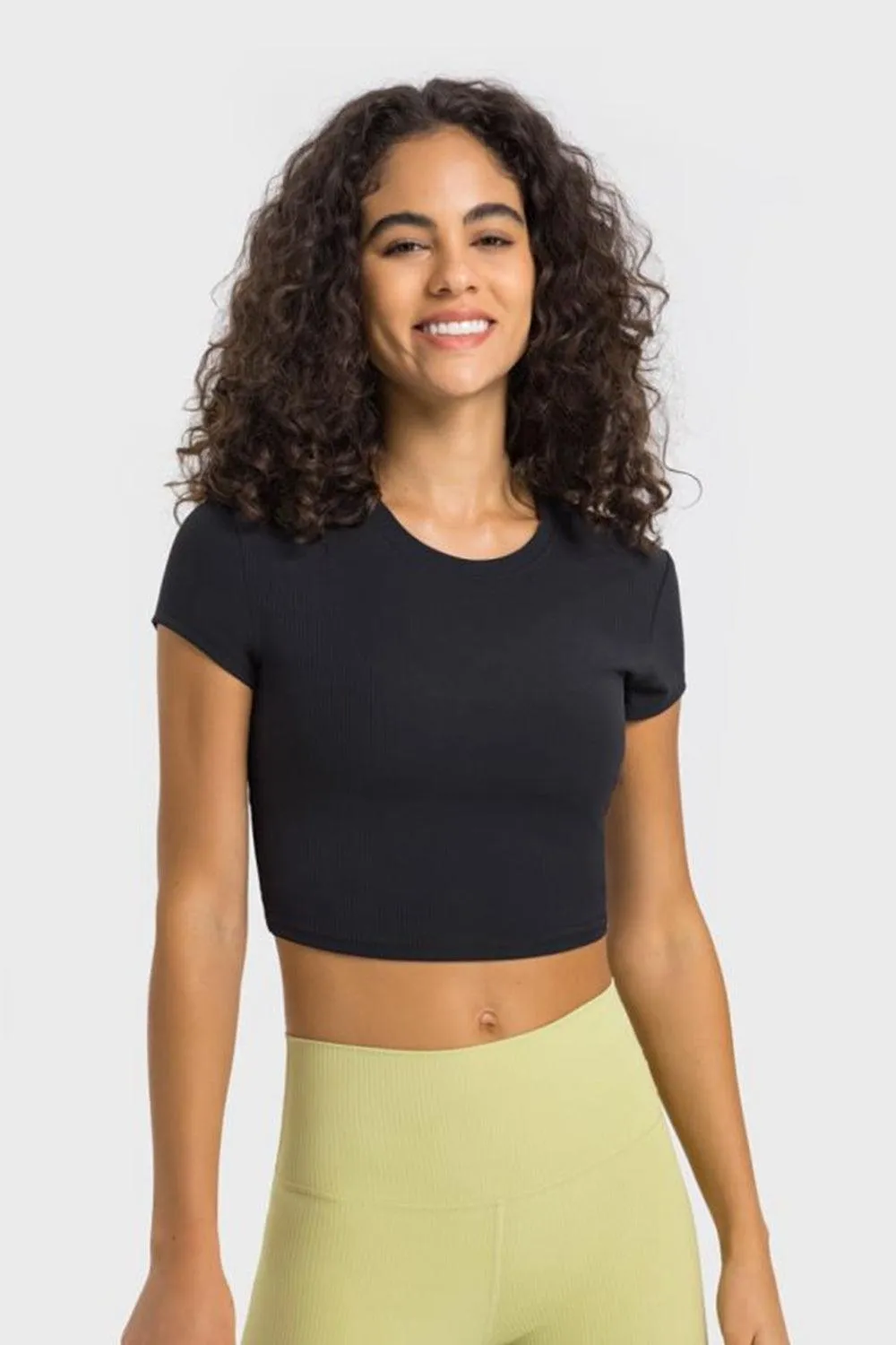 Hazel Blues® | Round Neck Short Sleeve Cropped Sports T-Shirt