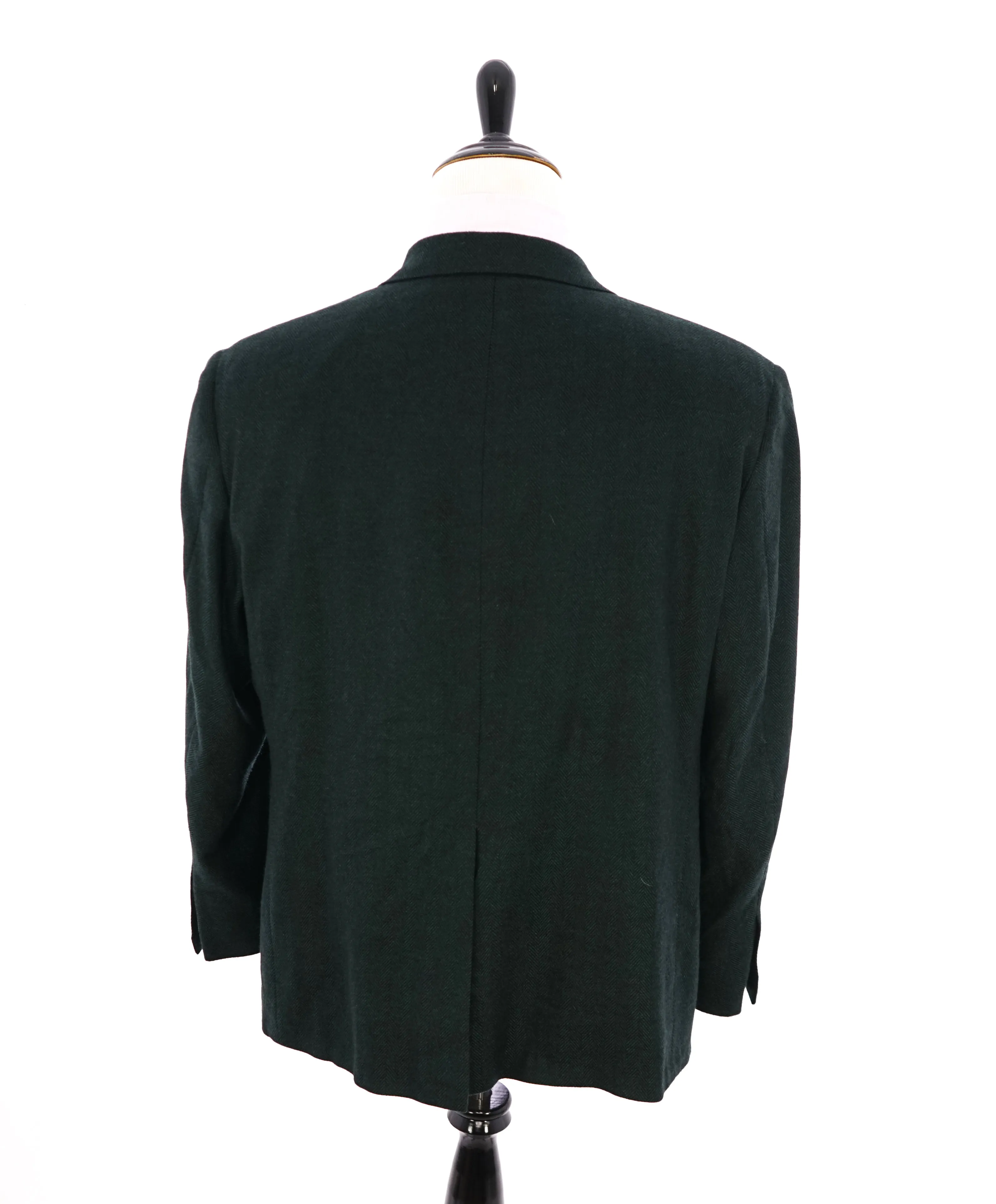 HICKEY FREEMAN -CARLO BARBERA PURE CASHMERE Green Herringbone Suit- 46S