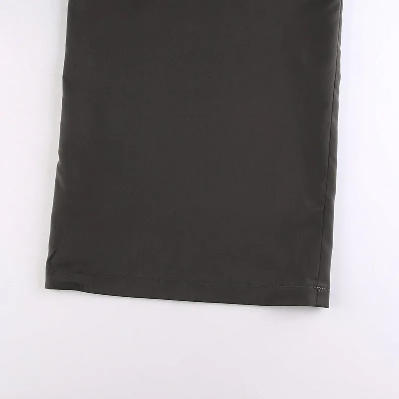 High-Waisted Pleated Casual Floor-Length Pants S-231120-4