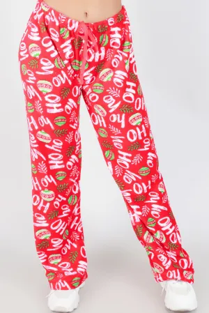 HO HO HO FUZZY SLEEP PANTS