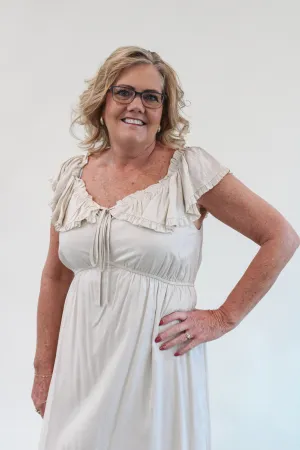 HOLDEN LINEN RUFFLE MIDI DRESS
