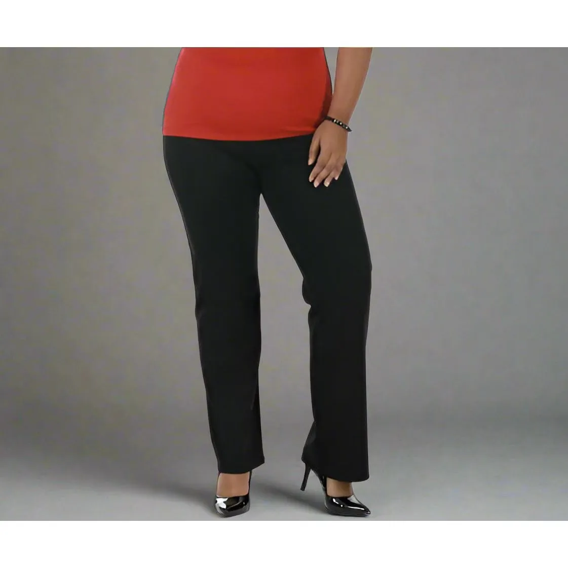 Instant Figure Curvy Plus Size Straight Wide Leg Pant
