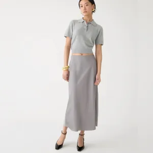 J. Crew women’s Tall Gwyneth slip skirt gray sleek Size S Tall NWOT