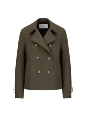 Jakke | W Cropped Trench Scuba Dark Khaki