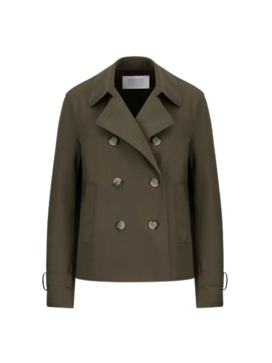 Jakke | W Cropped Trench Scuba Dark Khaki