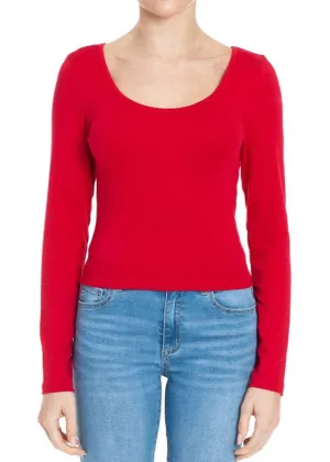 Jaycee Brushed Scoop Neck Cropped Top