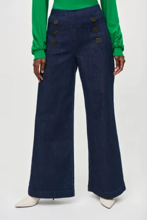 Joseph Ribkoff Indigo Denim High Rise Wide-Leg Sailor Jeans 243900