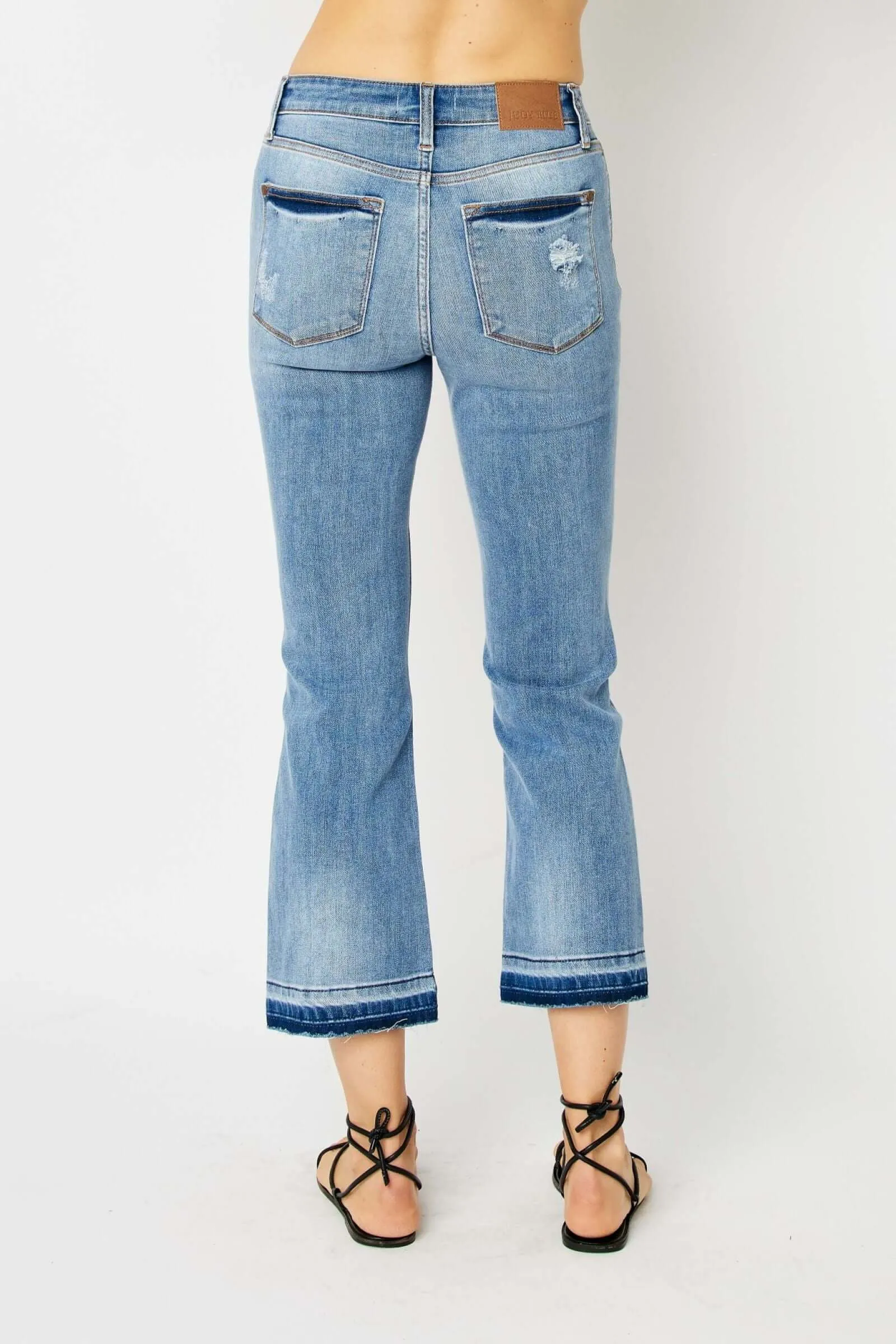 Judy Blue "Sofia" Mid Rise  Release Hem Cropped Bootcut