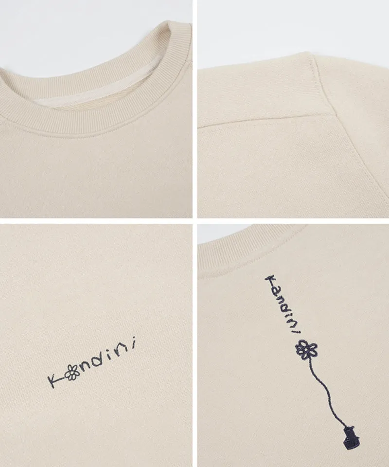 KANDINI Semi-Cropped Sweatshirt - Light Beige