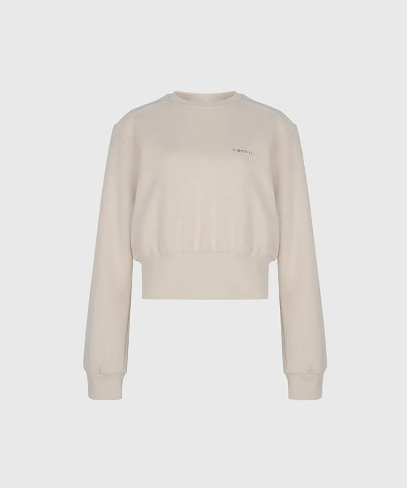 KANDINI Semi-Cropped Sweatshirt - Light Beige