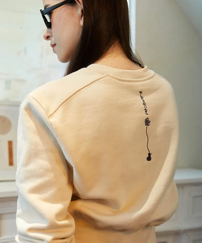 KANDINI Semi-Cropped Sweatshirt - Light Beige
