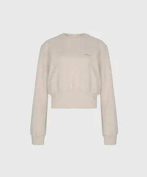KANDINI Semi-Cropped Sweatshirt - Light Beige