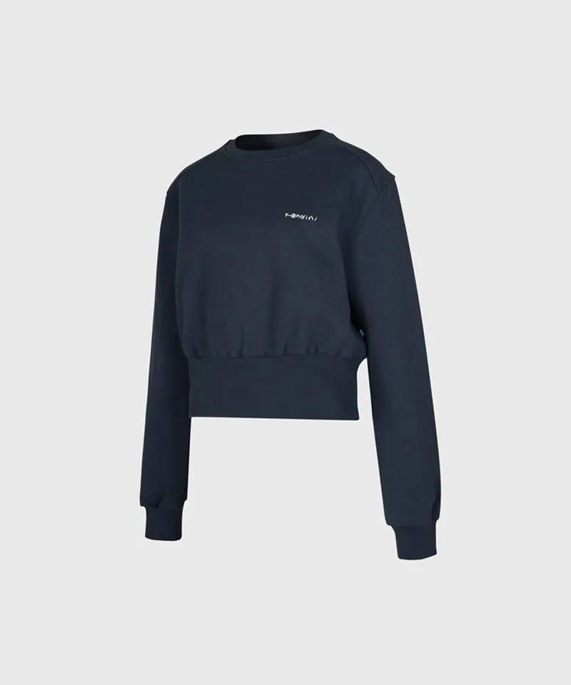 KANDINI Semi-Cropped Sweatshirt - Navy