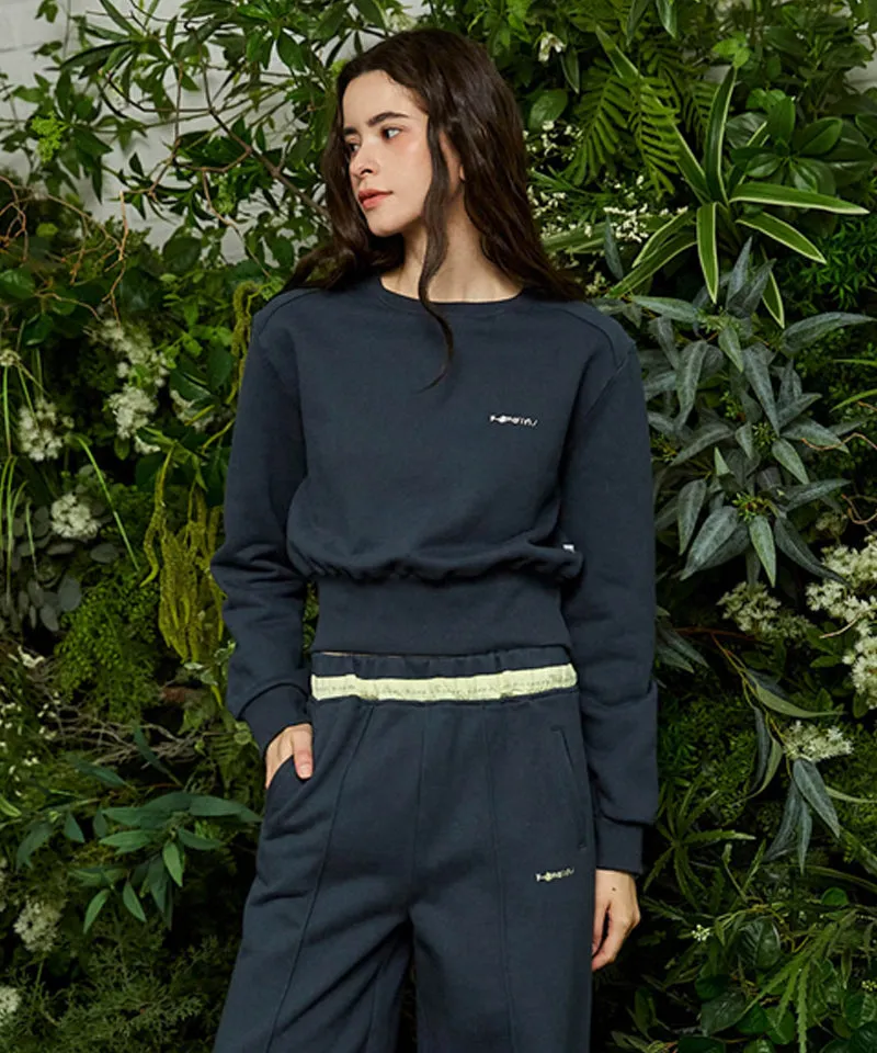 KANDINI Semi-Cropped Sweatshirt - Navy