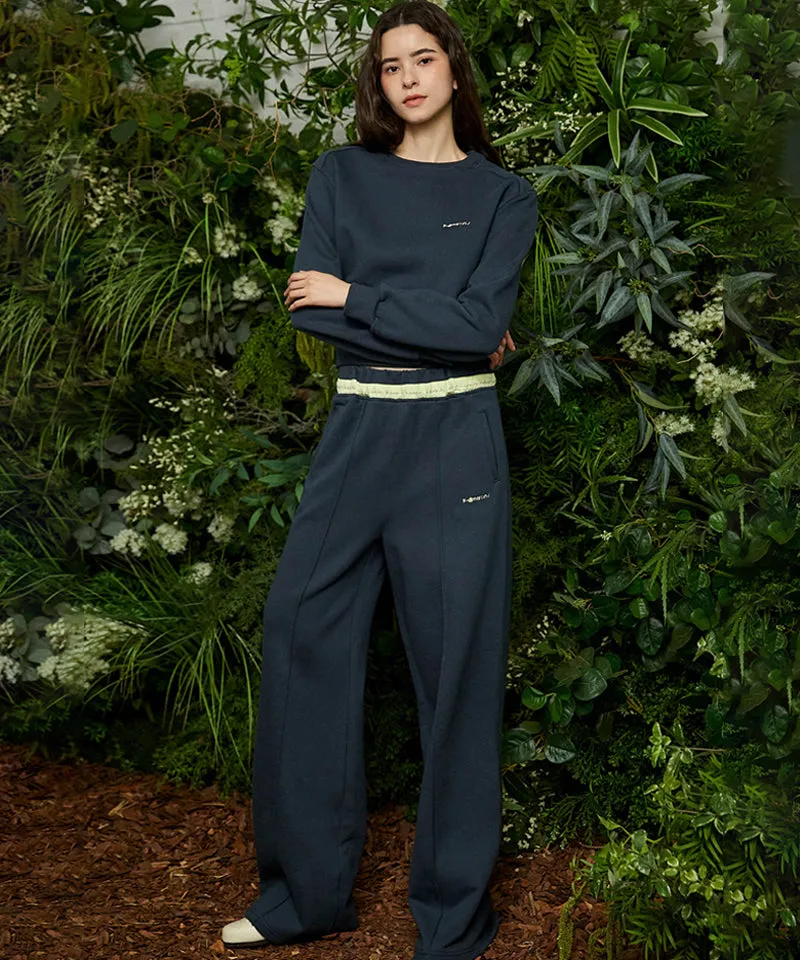 KANDINI Semi-Cropped Sweatshirt - Navy