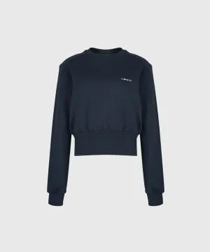KANDINI Semi-Cropped Sweatshirt - Navy