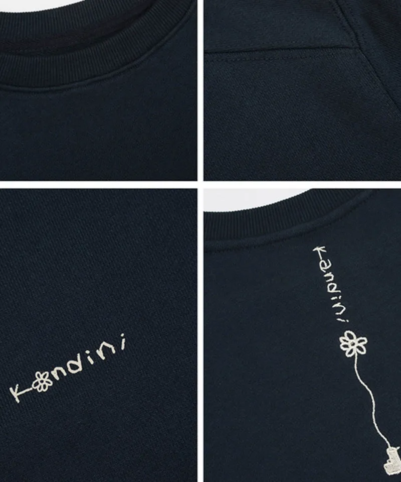 KANDINI Semi-Cropped Sweatshirt - Navy