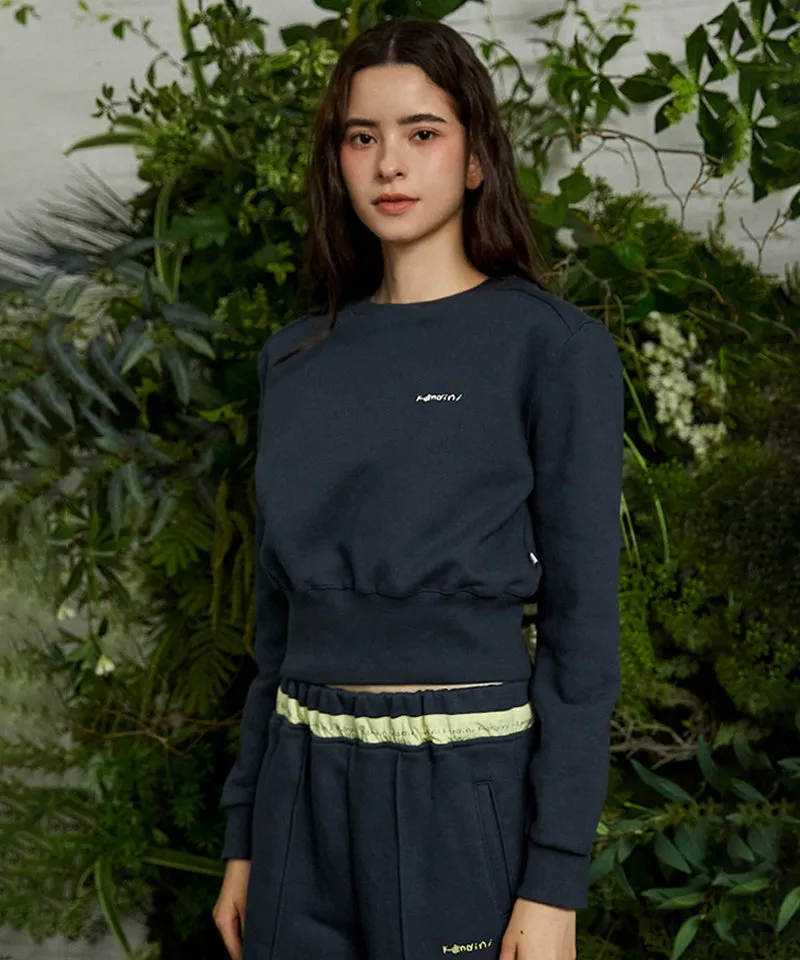 KANDINI Semi-Cropped Sweatshirt - Navy
