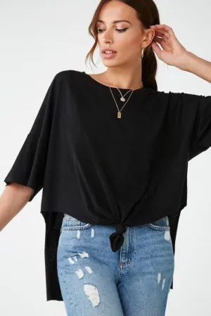 Knotted Raw Hem Tee