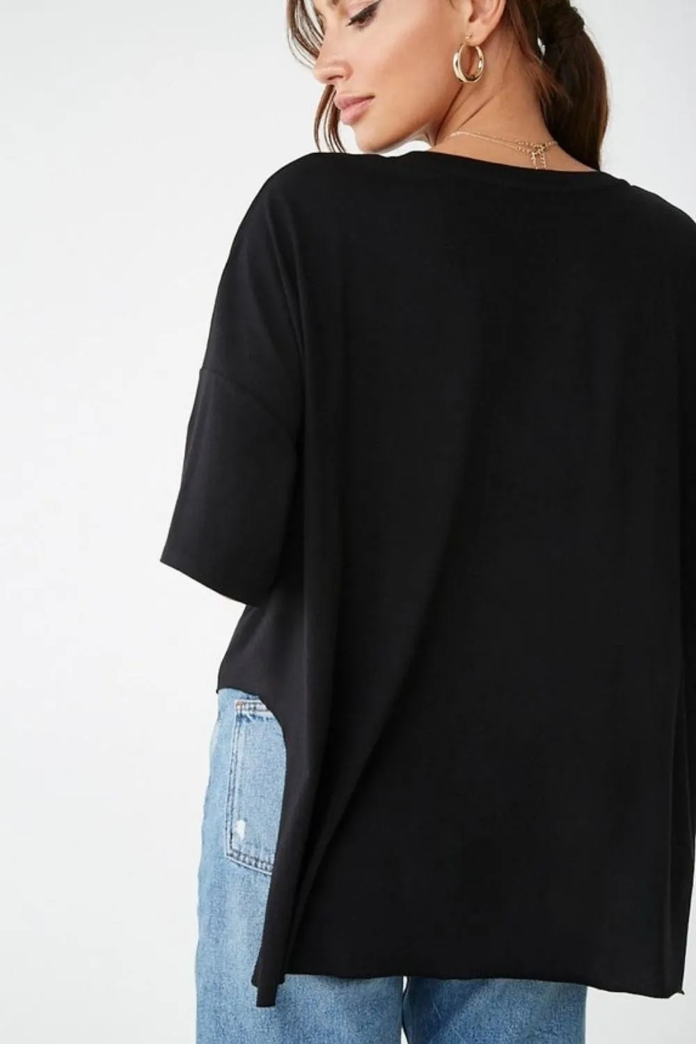 Knotted Raw Hem Tee