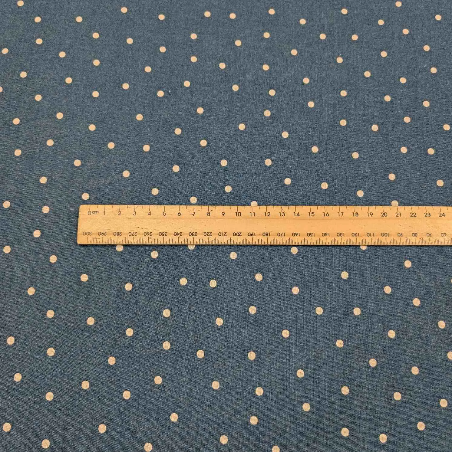 Kokka Linen Cotton Spot, Slate Blue