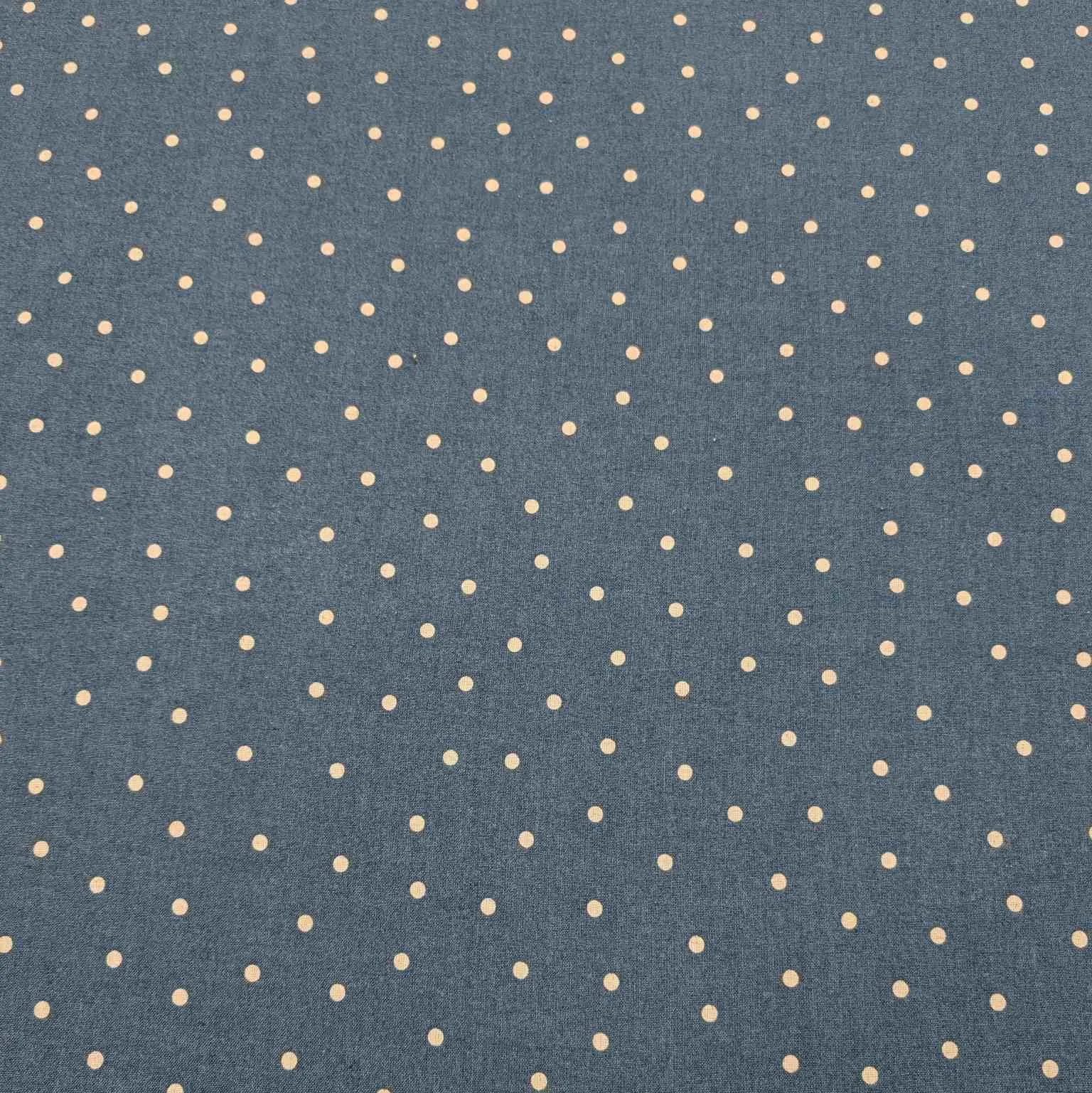 Kokka Linen Cotton Spot, Slate Blue