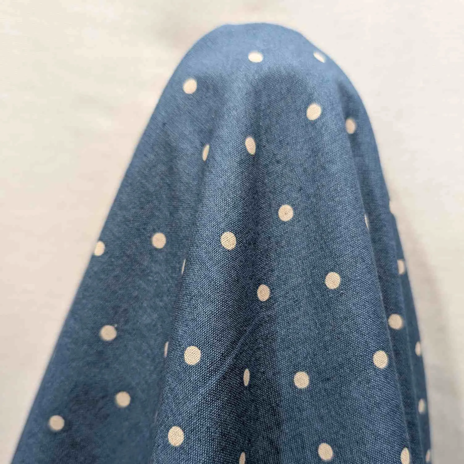 Kokka Linen Cotton Spot, Slate Blue