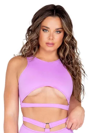 Lavender Cropped Underboob Top