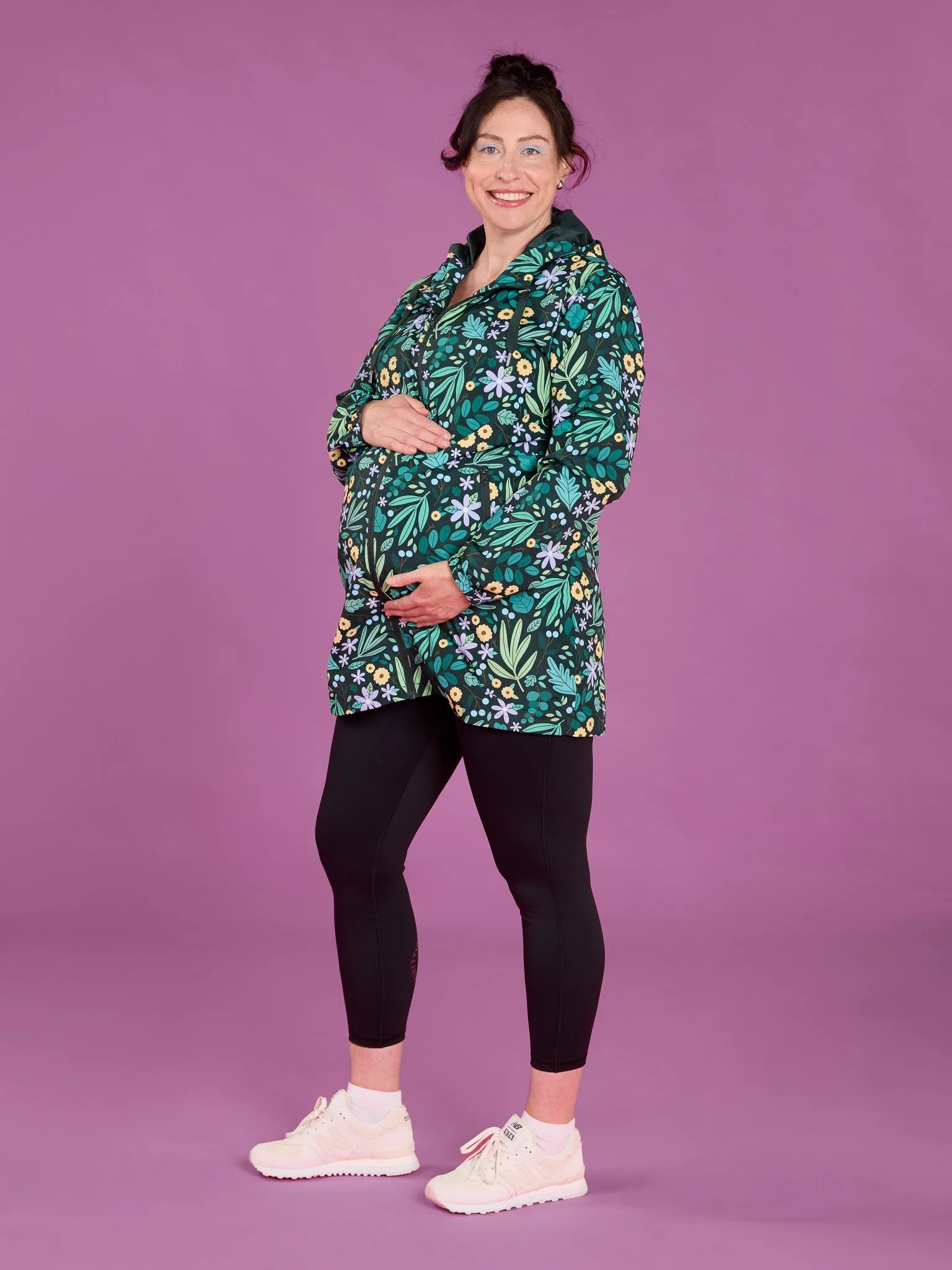 Leaves & Blooms Longline Raincoat