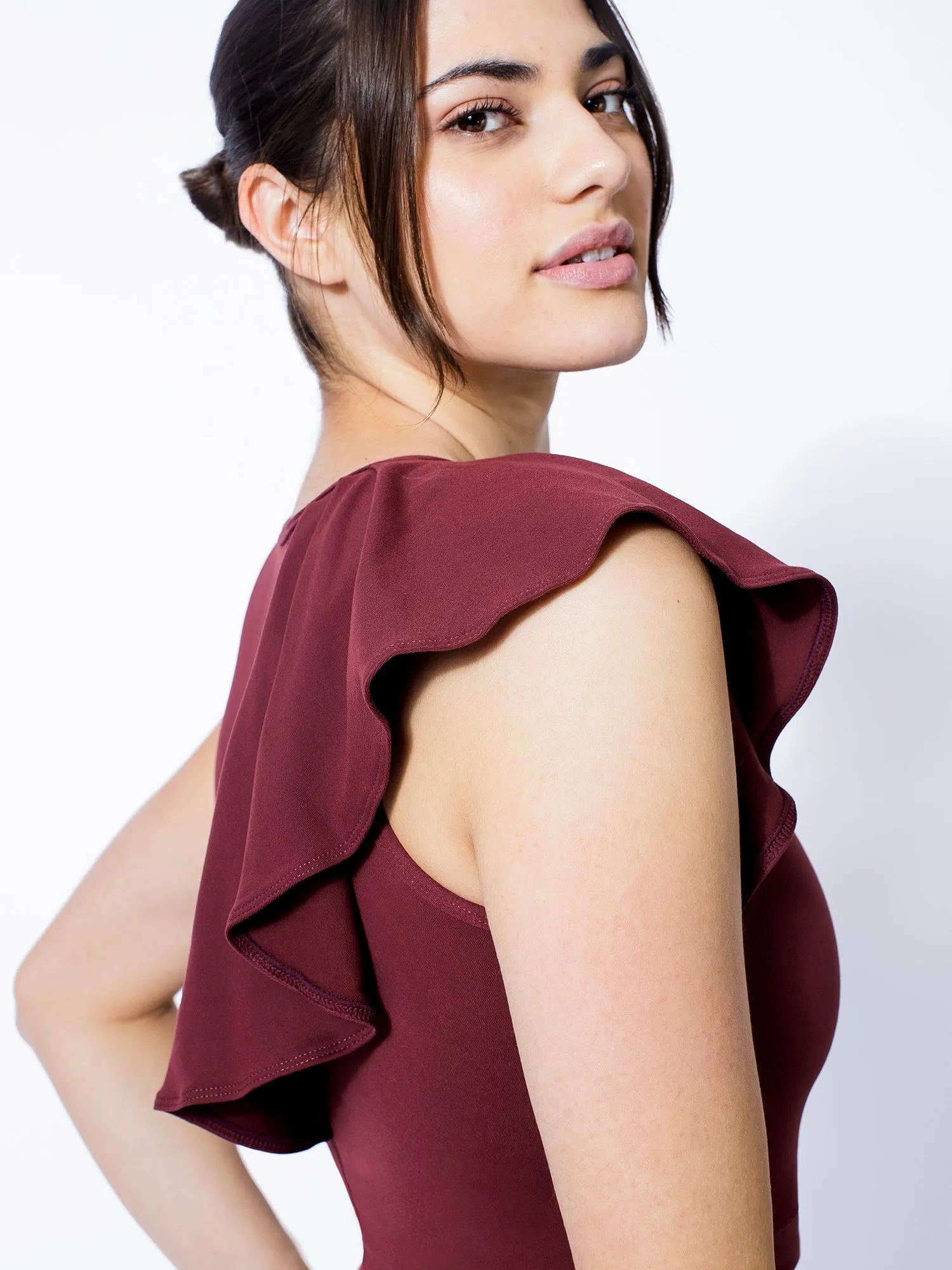 LILY CROPPED TOP, BORDEAUX