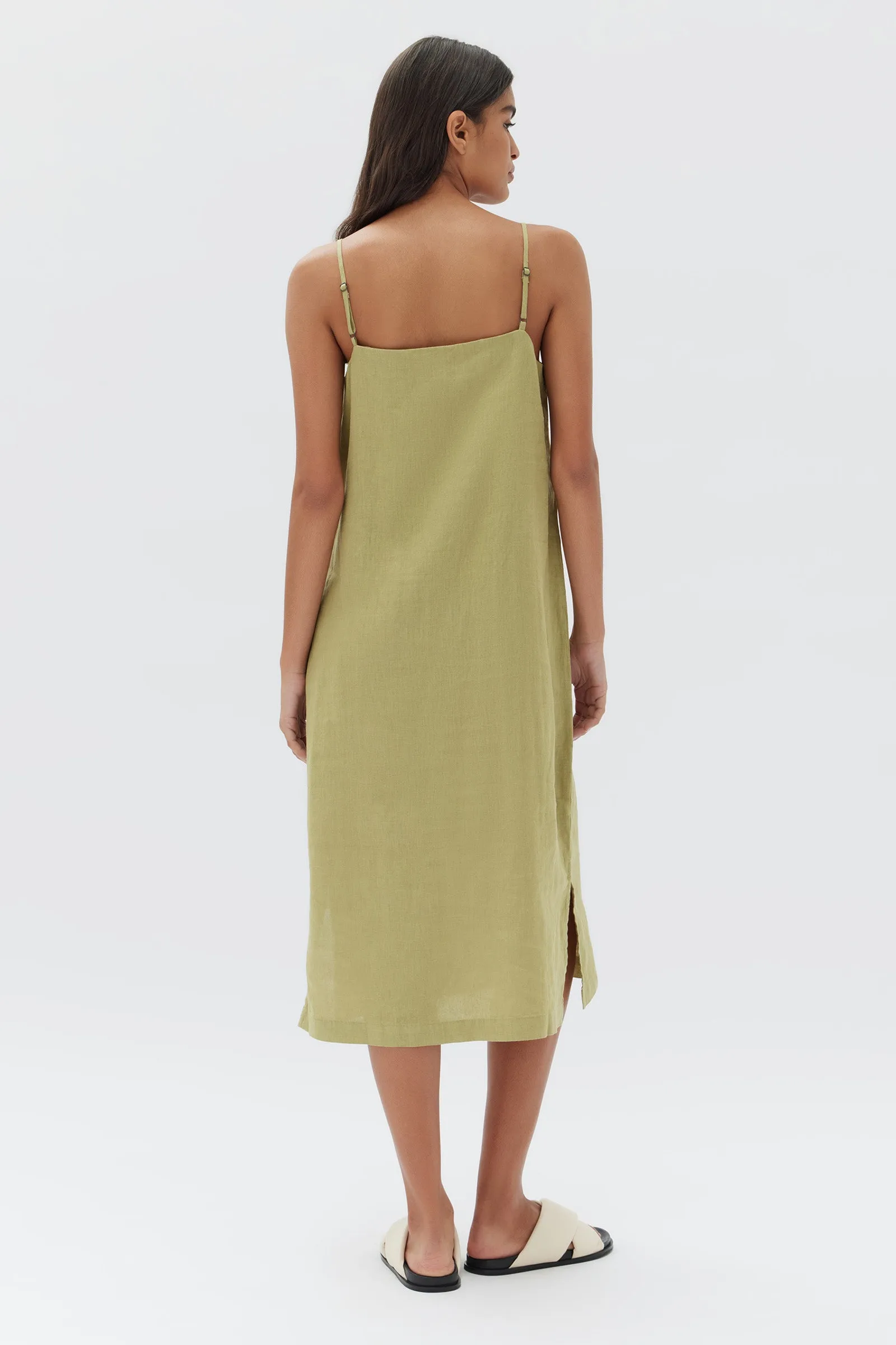 Linen Slip Dress Agave