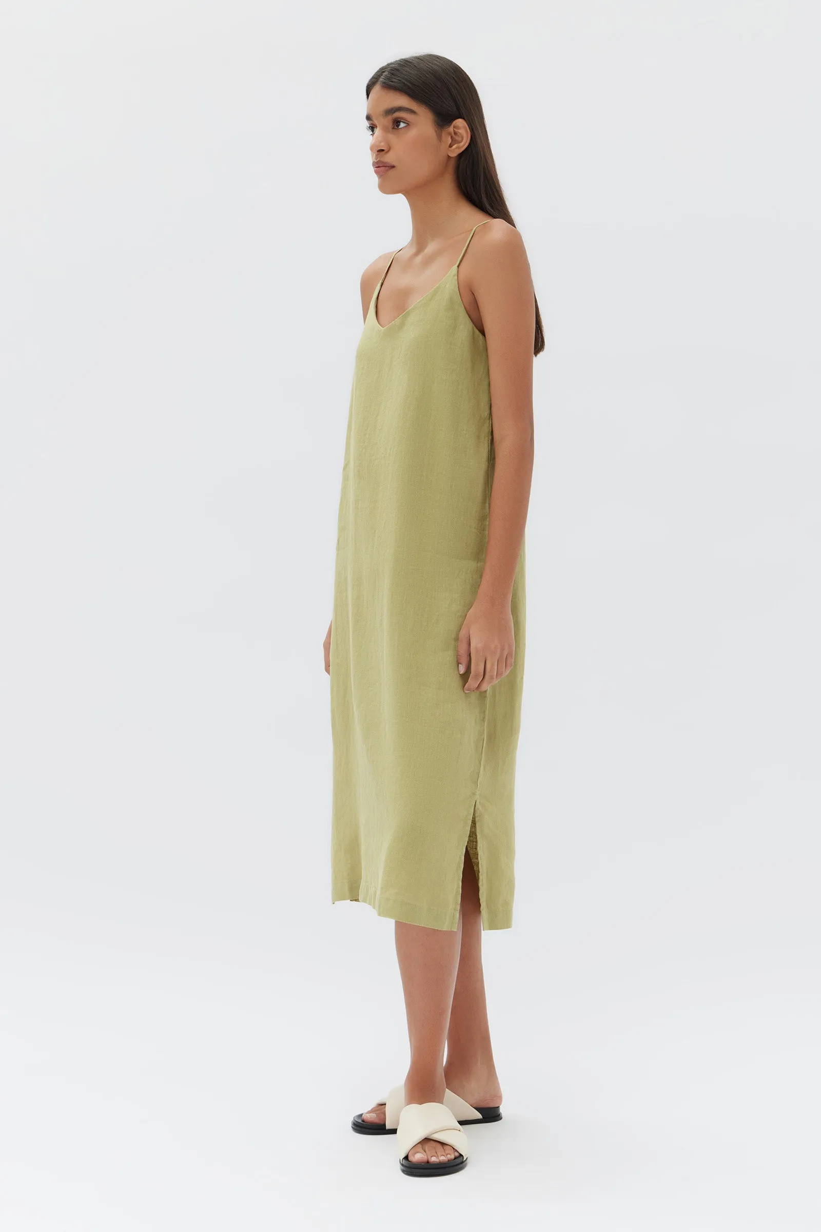 Linen Slip Dress Agave